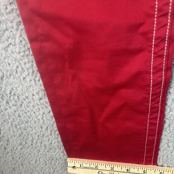 New TRUE RELIGION Size 16 (30) Red Super Stretch Skinny Embroidered Pockets Y2K - Picture 9 of 11